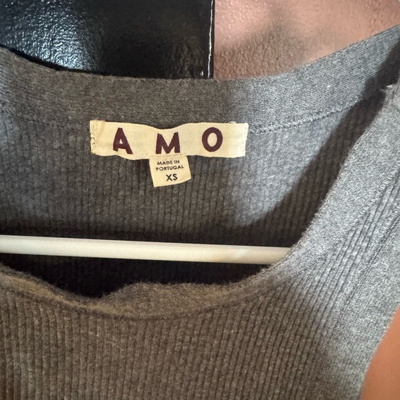 AMO Charcoal Ribbed Tank Top - Picture 2 of 3